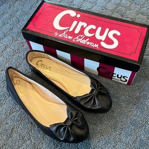 Black Leather Ballet Slippers Size 8